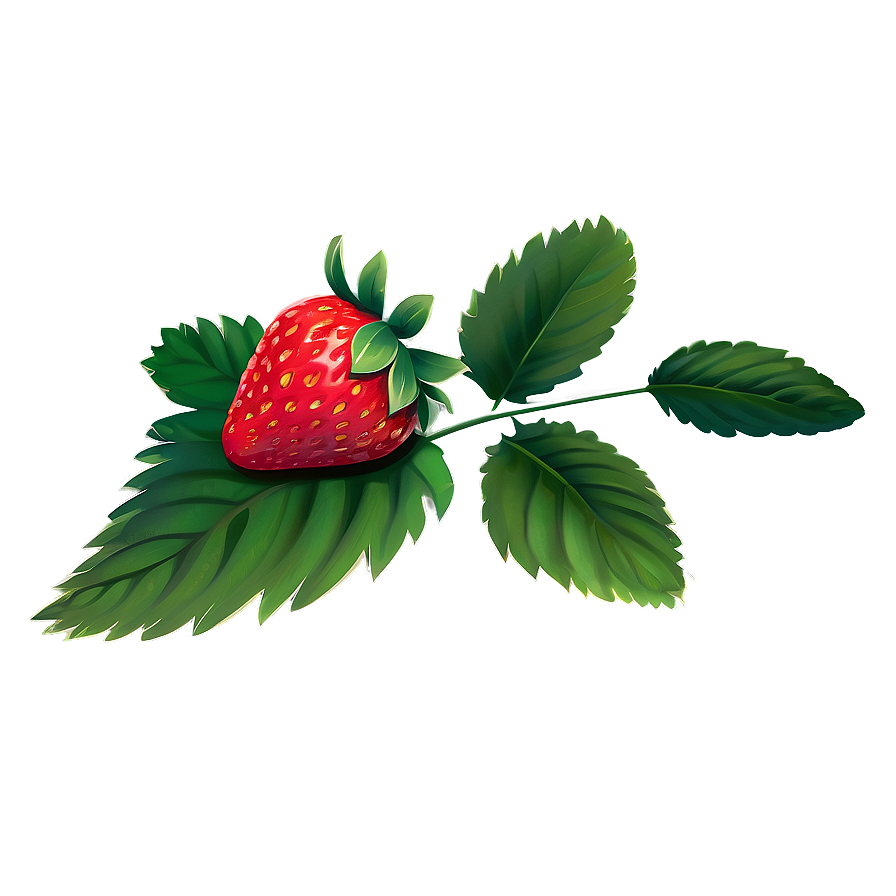 Strawberry With Leaves Png Lki97