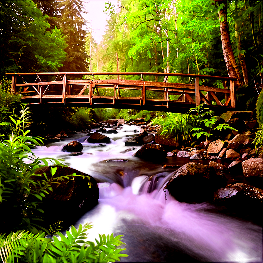 Stream With Footbridge Png Nlw