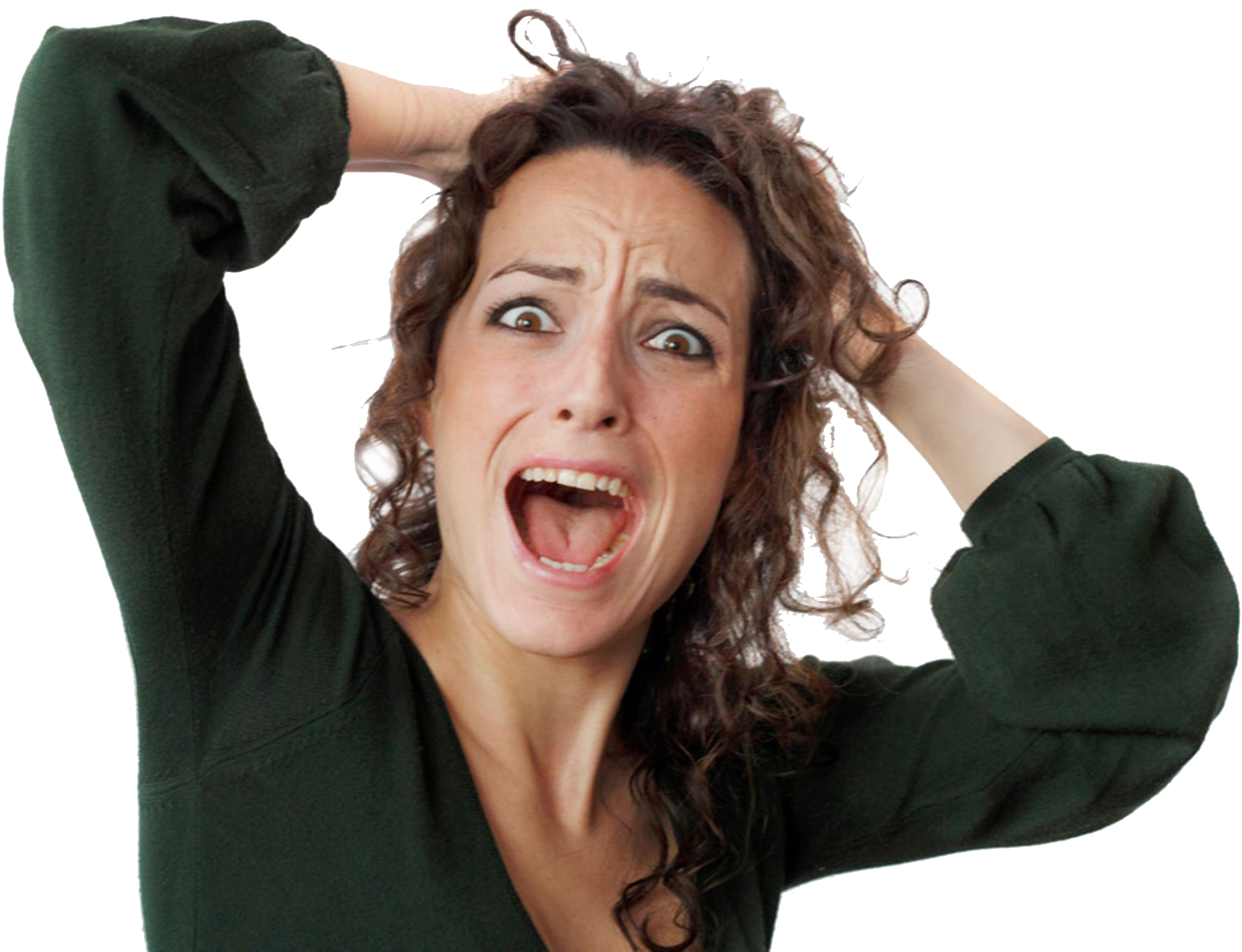 Stressed Woman Pulling Hair