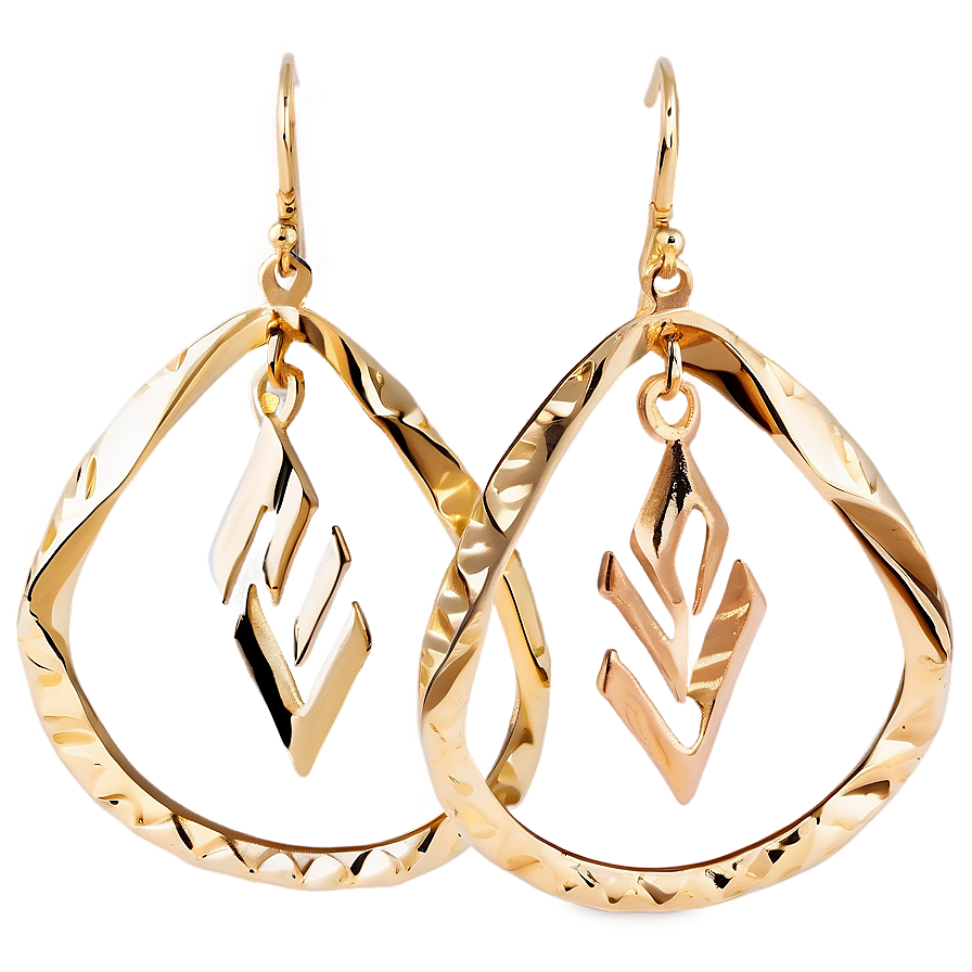 Striking Gold Zigzag Earrings Png 06262024