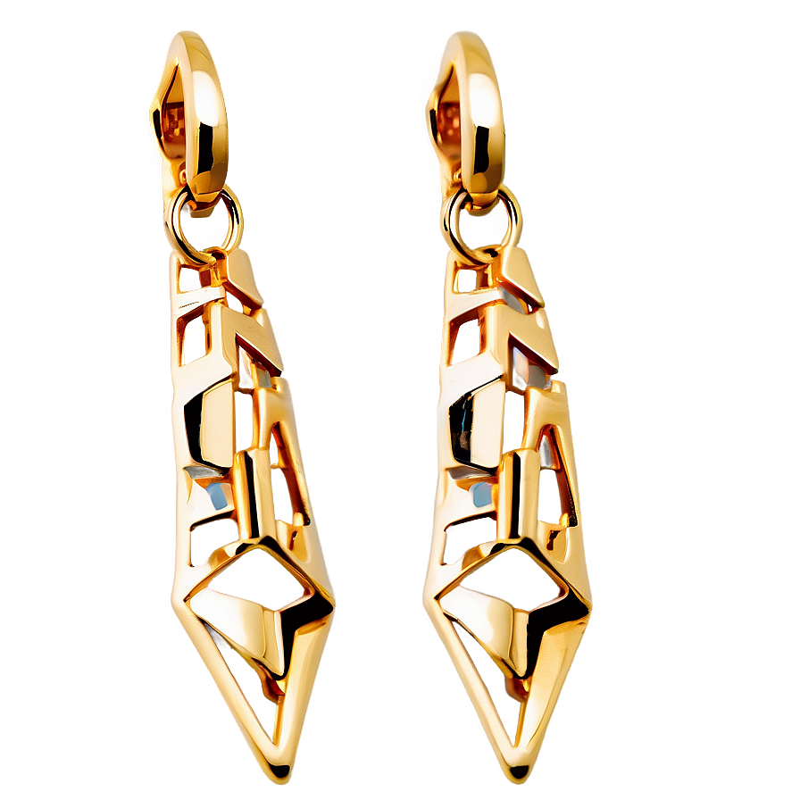 Striking Gold Zigzag Earrings Png 7