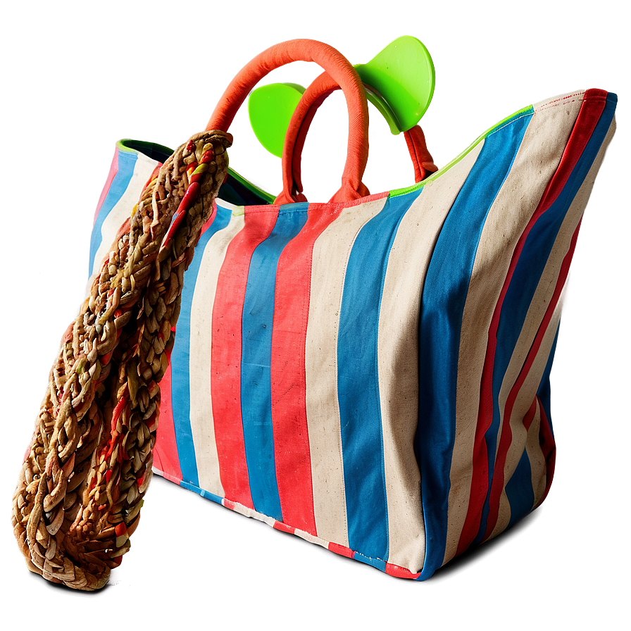 Striped Beach Bag Png 06292024