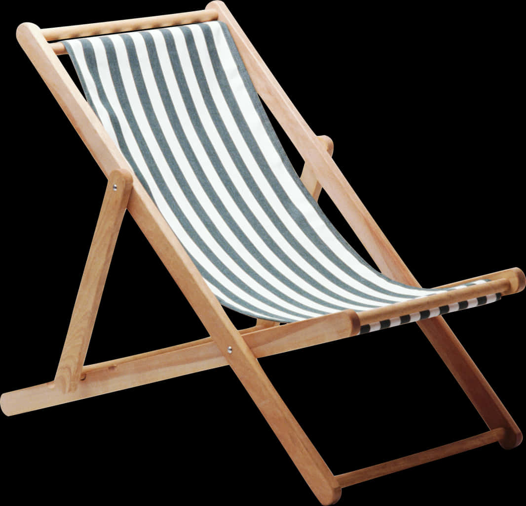 Striped Beach Chair Isolated