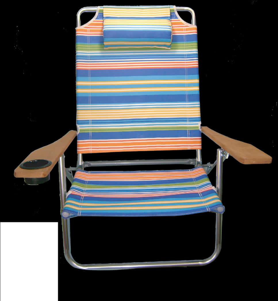 Striped Beach Chair Isolated