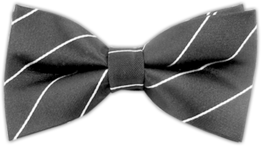 Striped Black Bow Tie