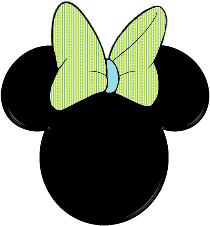 Striped Bow Mickey Mouse Head Graphic