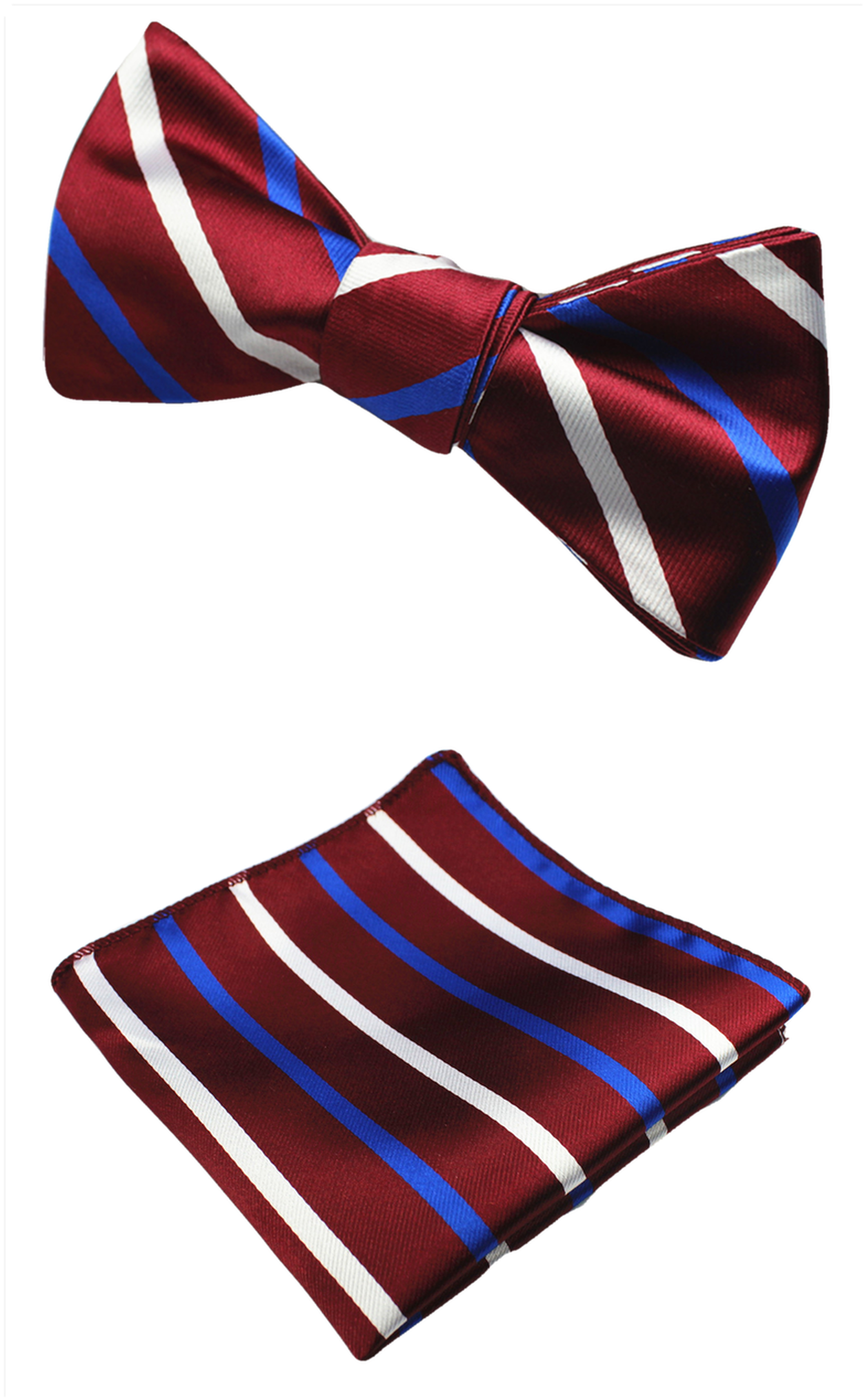 Striped Bow Tieand Pocket Square Set