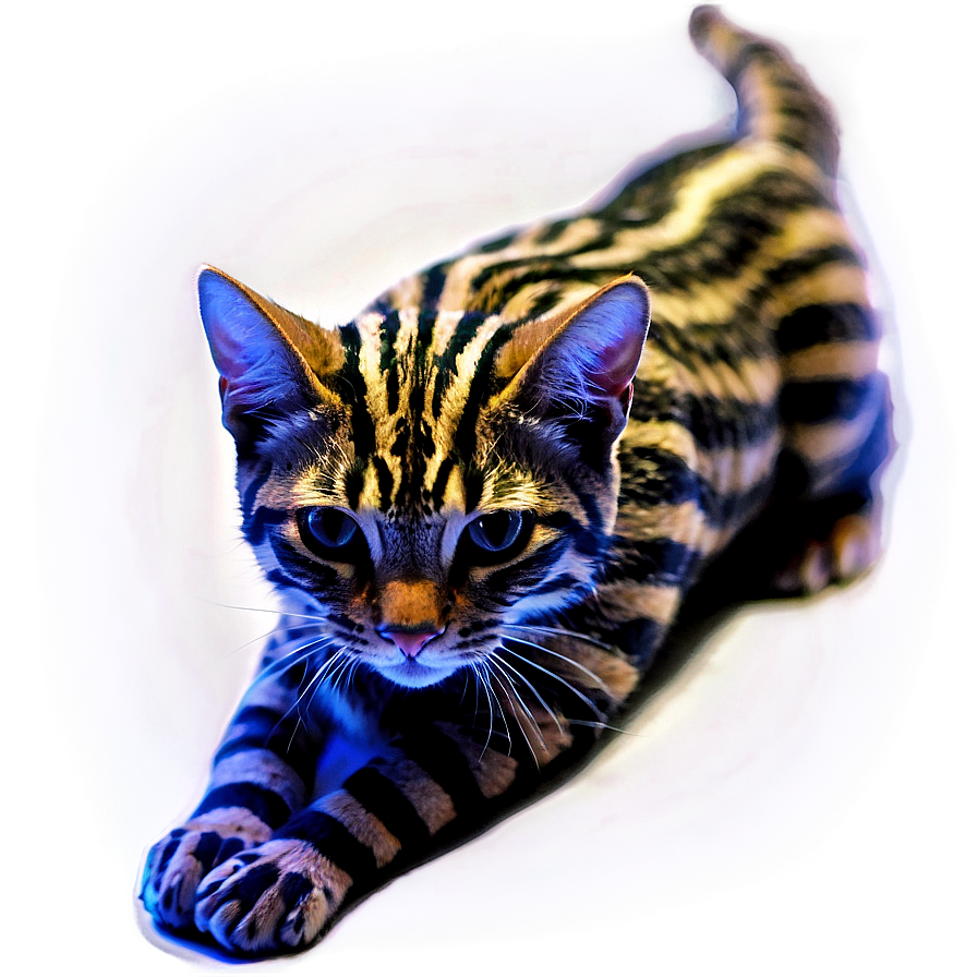 Striped Cat Figure Png A