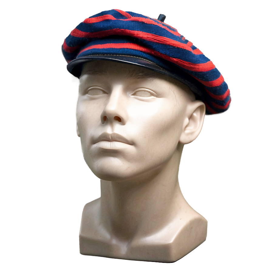 Striped French Beret Png Pin