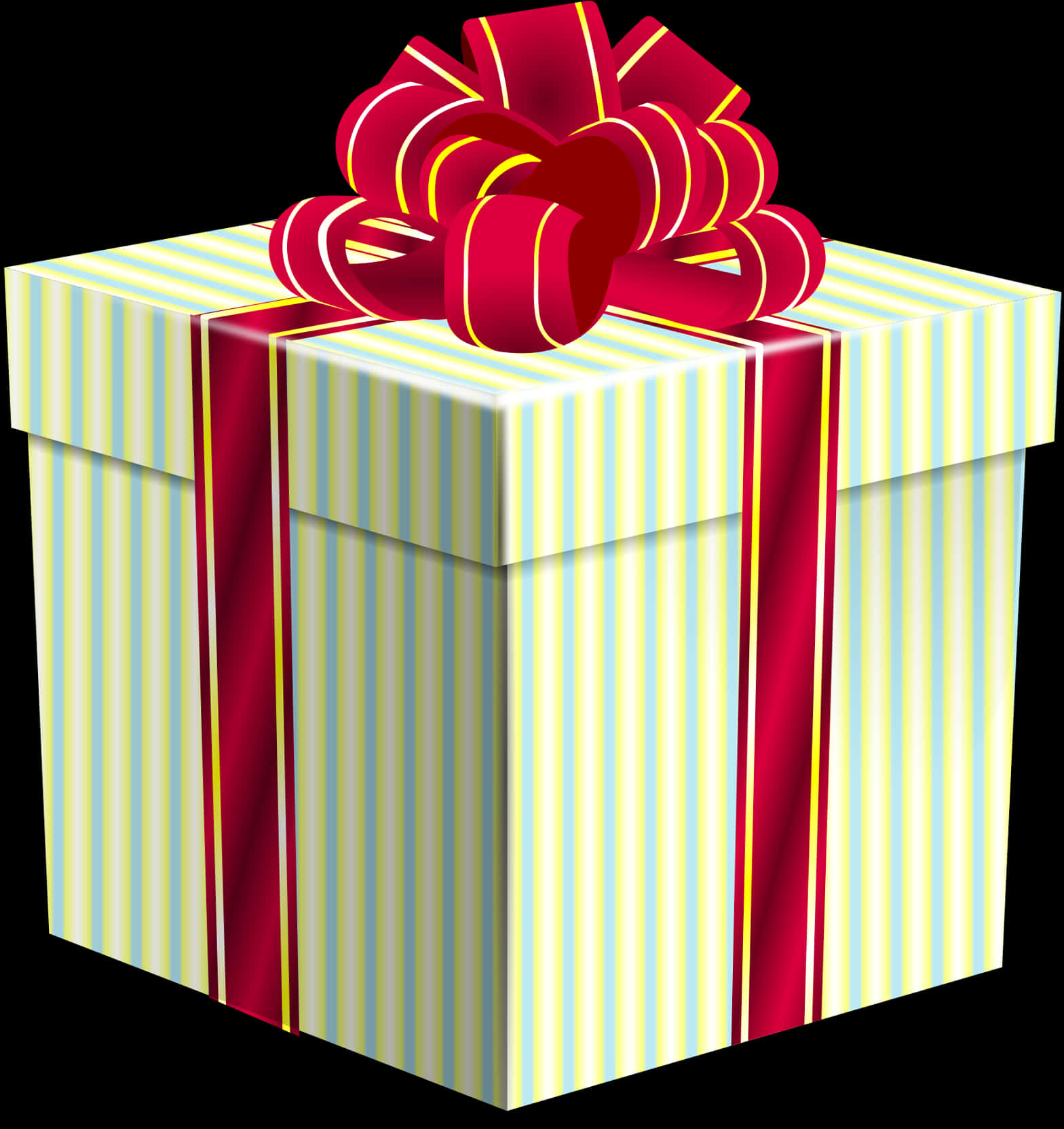 Striped Gift Boxwith Red Bow