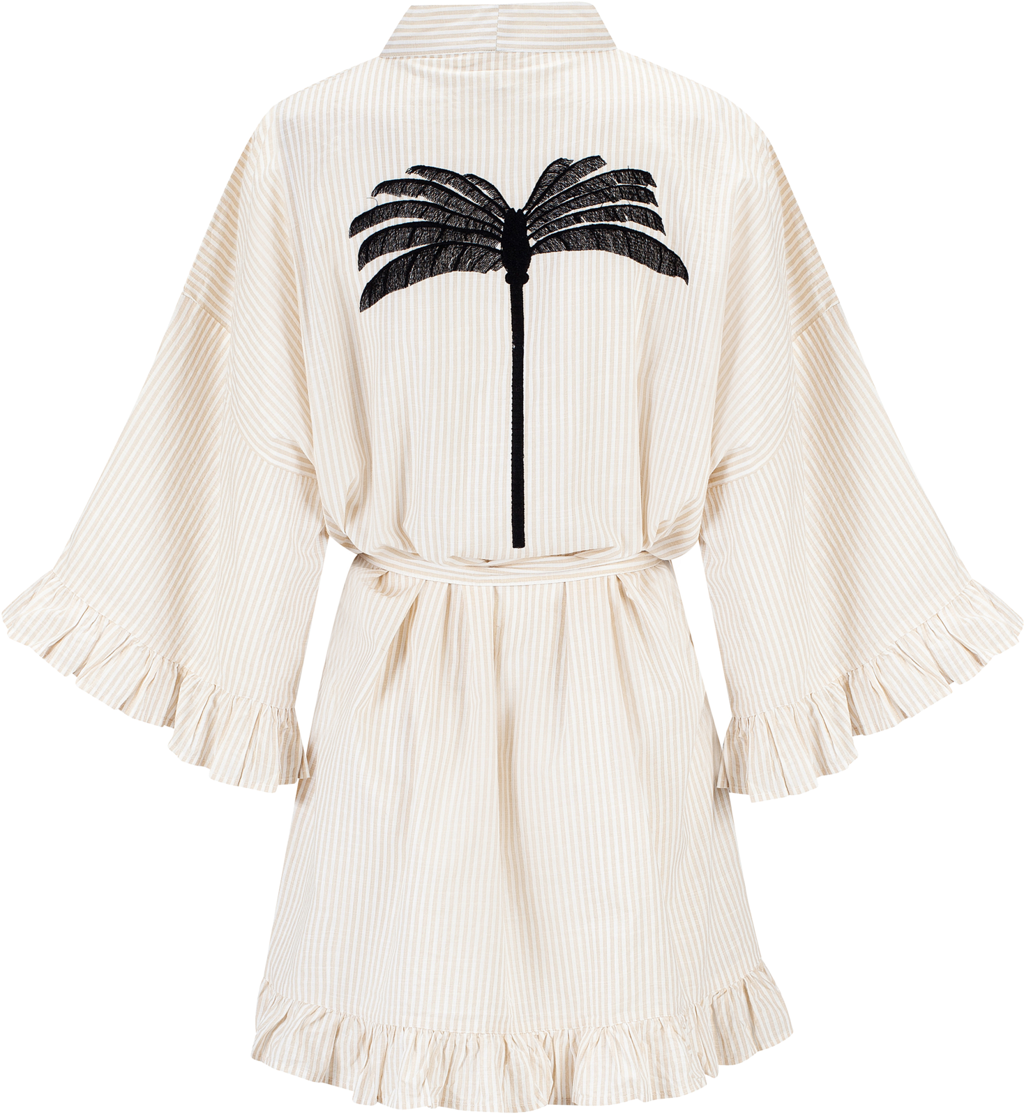 Striped Kimono Style Robewith Palm Design