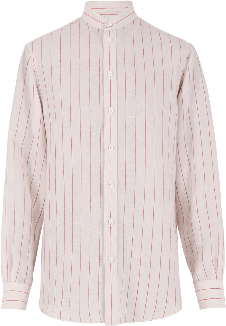 Striped Mandarin Collar Shirt