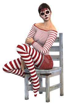 Striped_ Mime_ Artist_ Pose