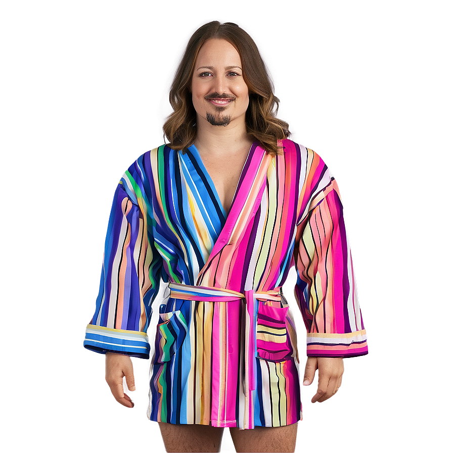 Striped Poolside Robe Png 06132024