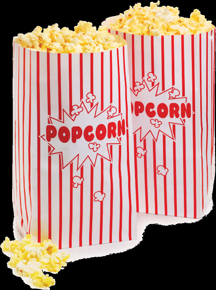 Striped Popcorn Bags Clipart
