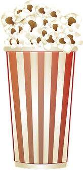 Striped Popcorn Container Full