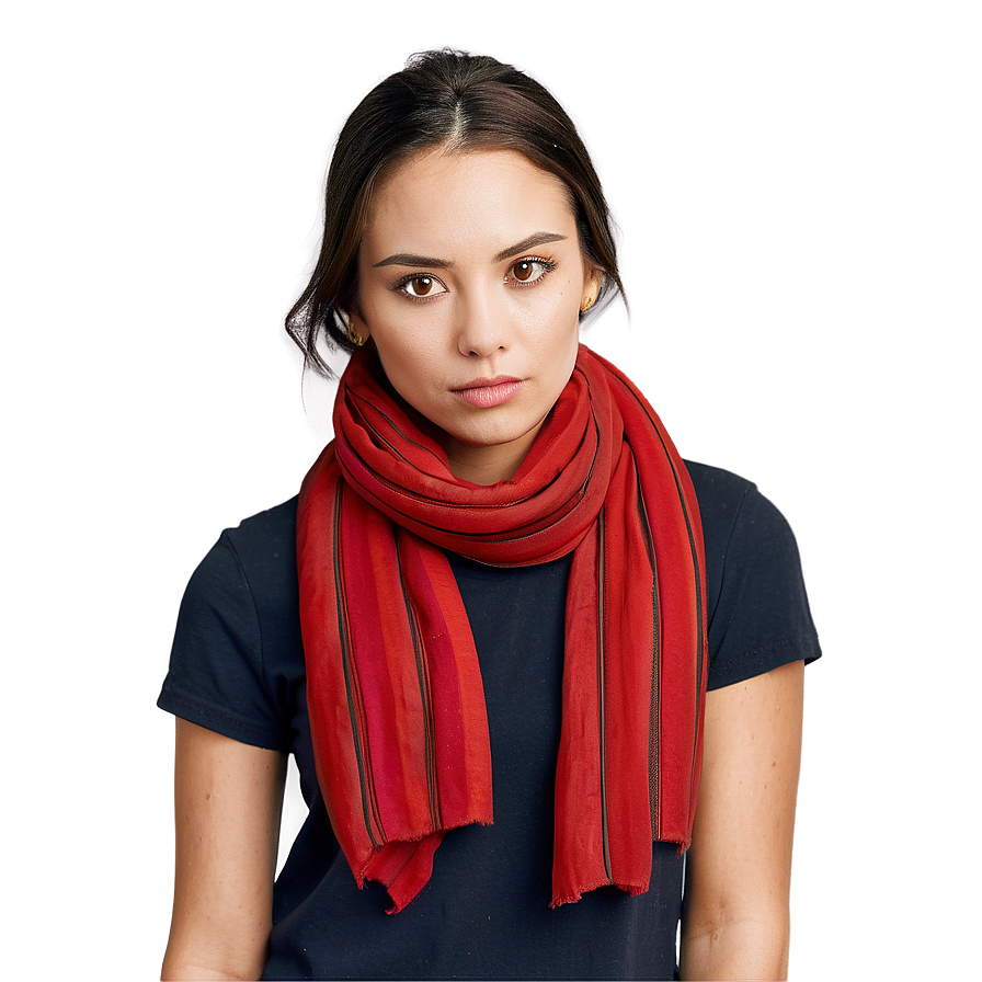 Striped Red Scarf Png 06252024