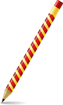 Striped Red Yellow Pencil Black Background.jpg