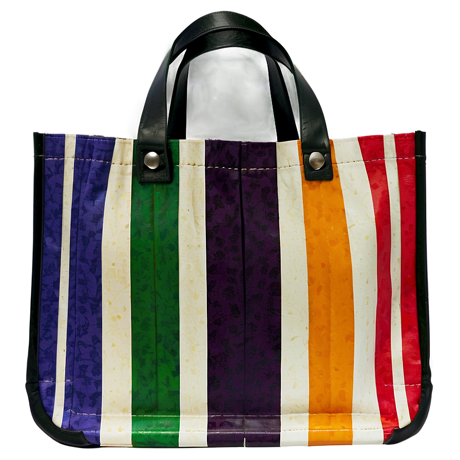 Striped Shopping Bag Png 18