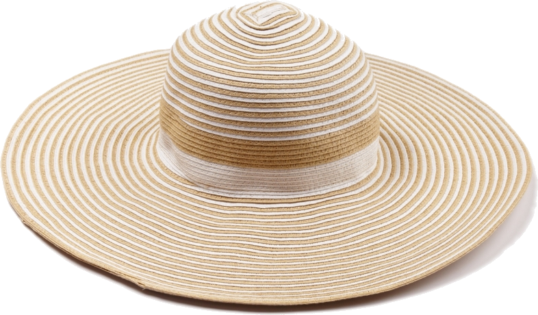 Striped Sun Hat Isolated