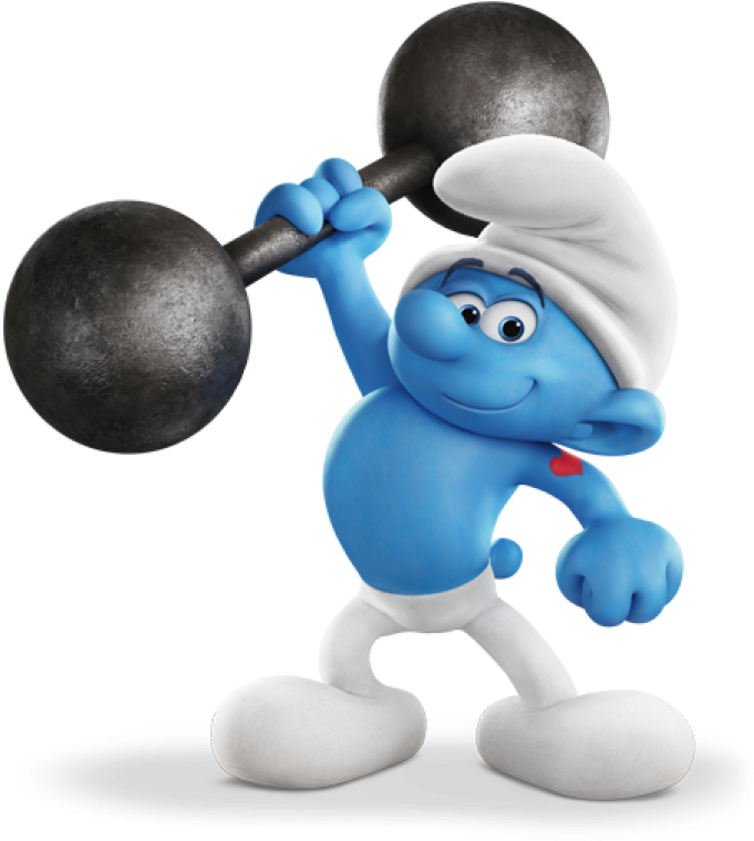 Strong Smurf Lifting Weights