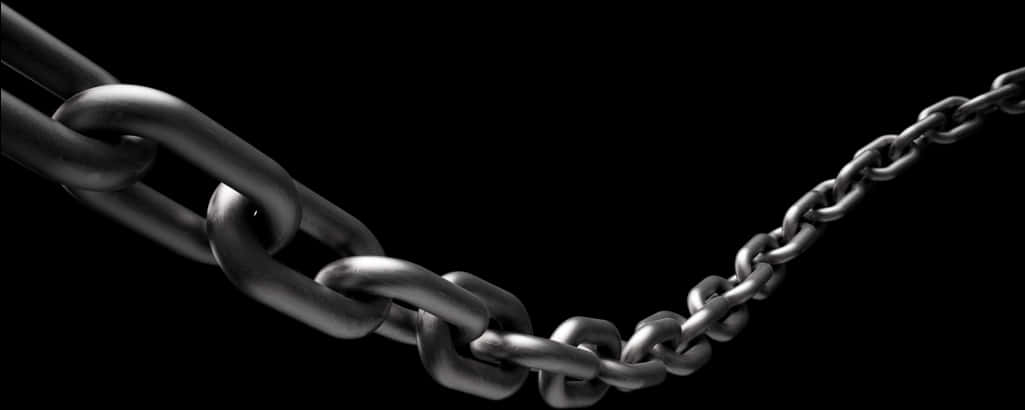 Strong Steel Chain Link Black Background