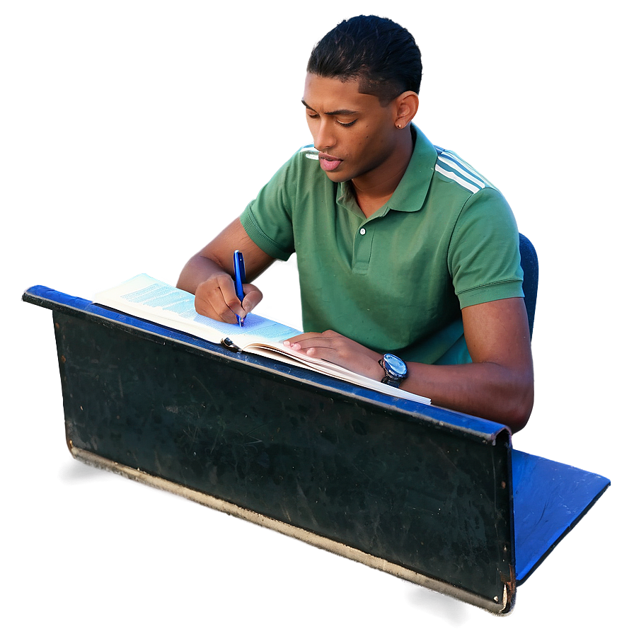 Student Studying For Exam Png 06282024