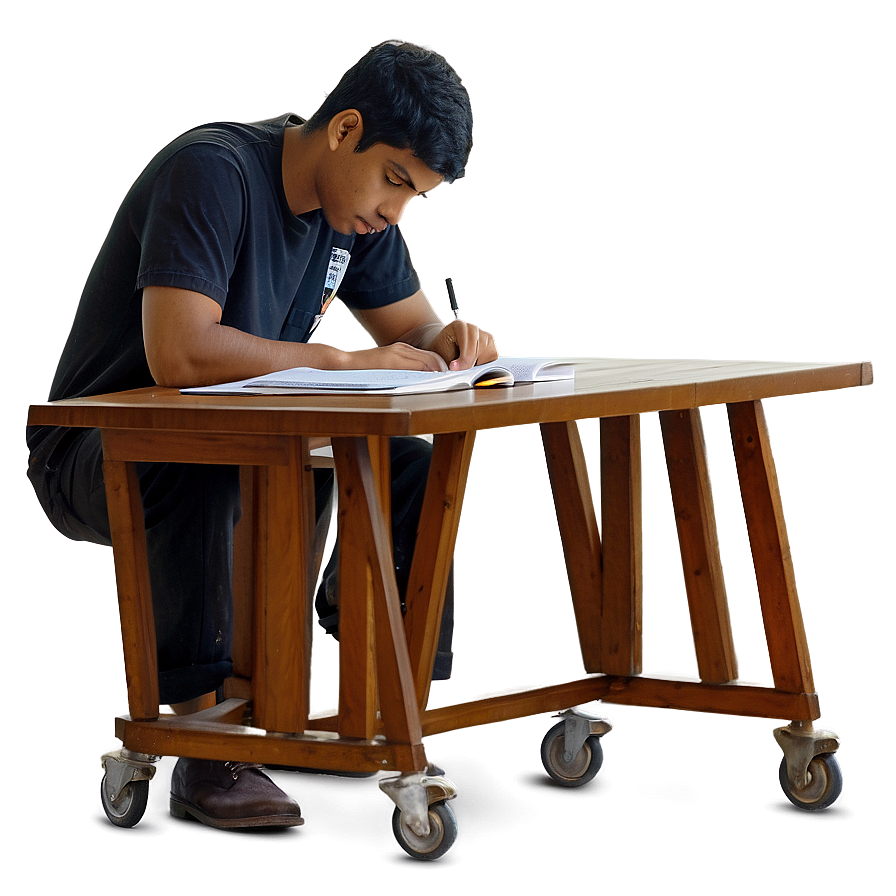 Student Studying For Exam Png Uxw