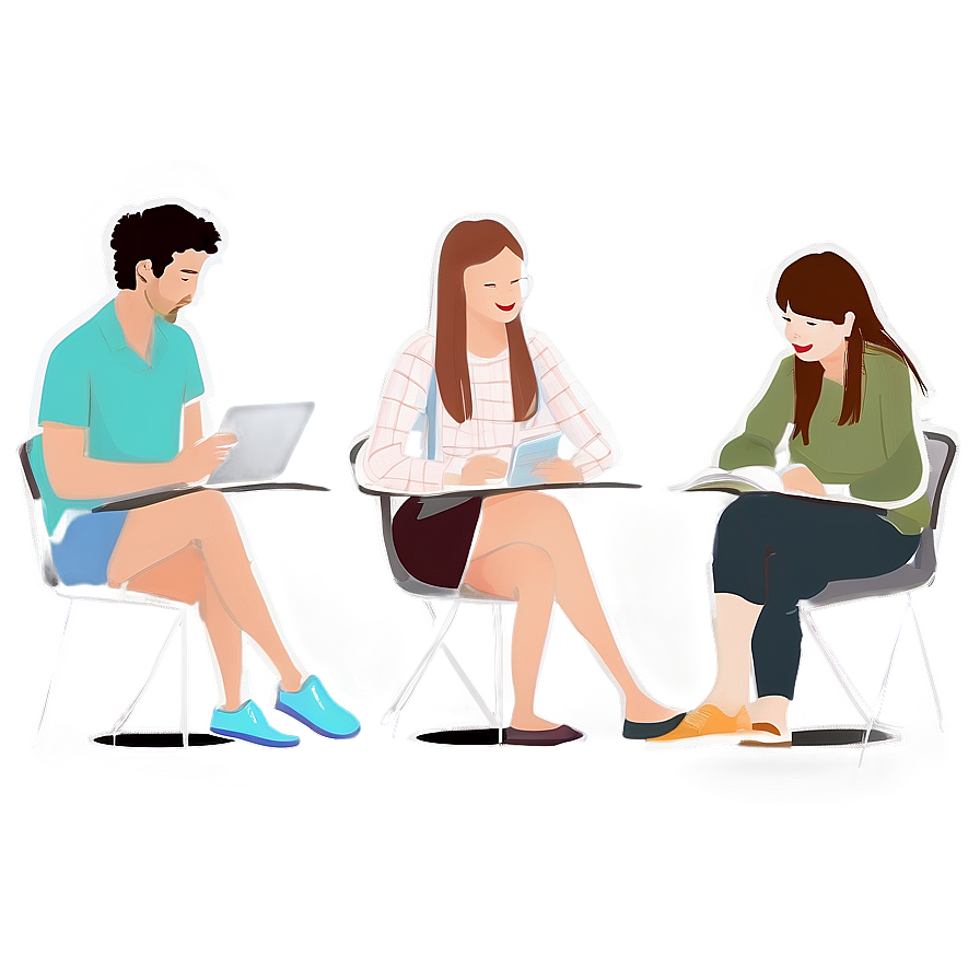 Study Group Illustration Png 21