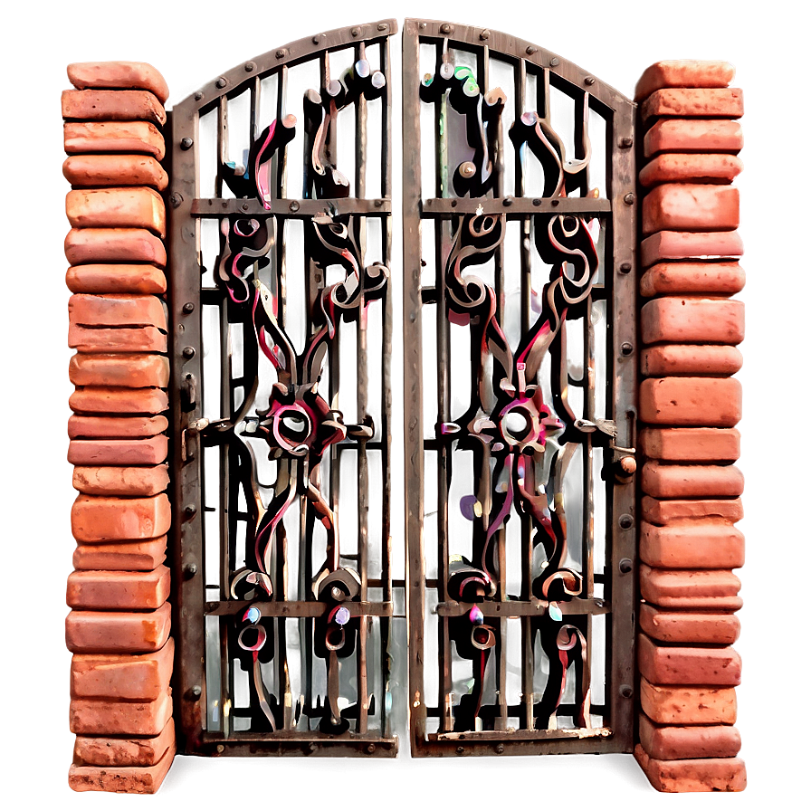 Sturdy Brick And Iron Gate Png Itt