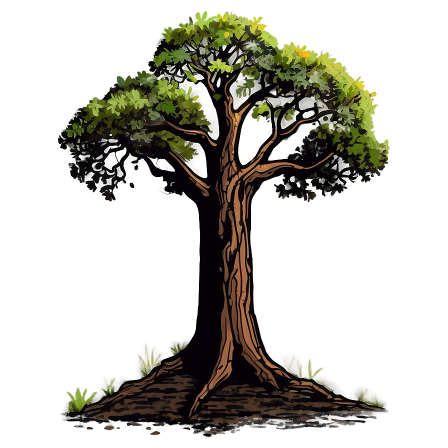 Sturdy Oak Tree Silhouette Png 41