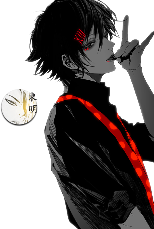 Stylish Anime Character Red Accents