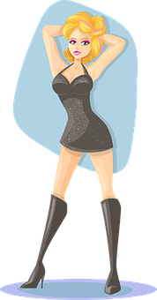 Stylish Cartoon Girl Posing