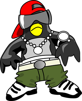 Stylish Cartoon Penguinwith Accessories