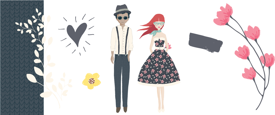Stylish Couple Illustration