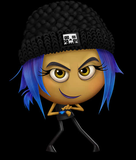 Stylish Emoji Character With Beanie