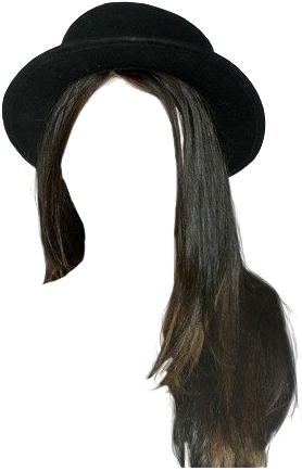 Stylish Hat Long Hair Silhouette