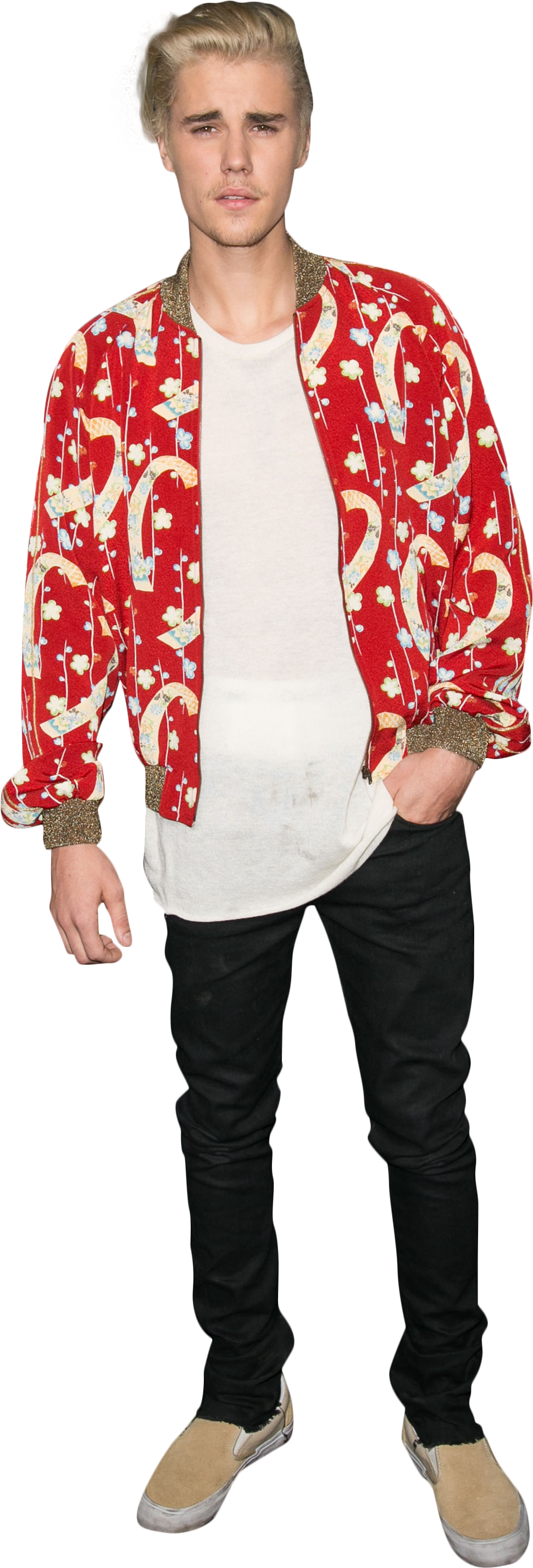 Stylish Male Celebrity Red Jacket