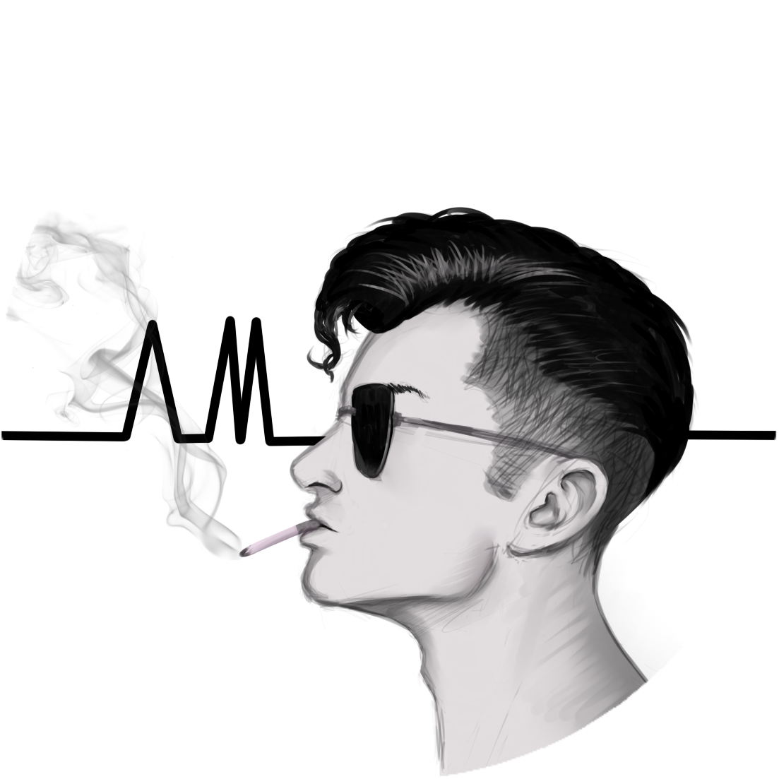 Stylish Man Smoking Illustration