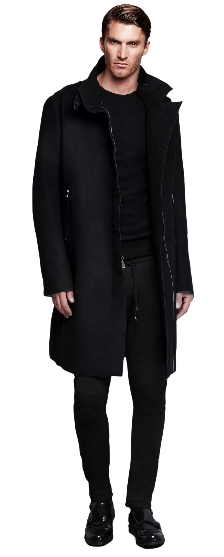 Stylish Manin Black Coatand Outfit