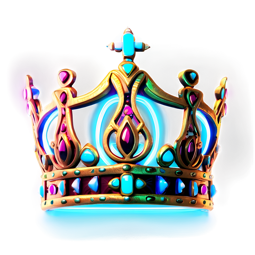 Stylish Neon Crown Png 42