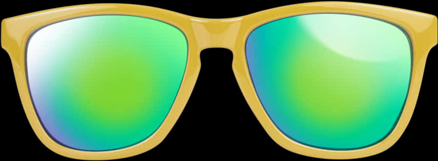 Stylish Sunglasses Green Gradient Lenses