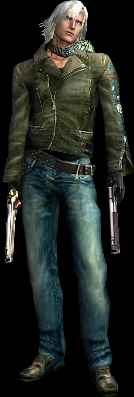 Stylish Video Game Character With Guns