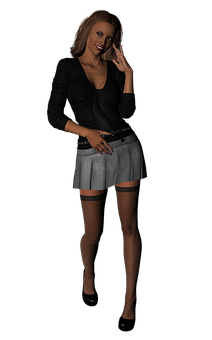 Stylish Woman Posingin Dark Background