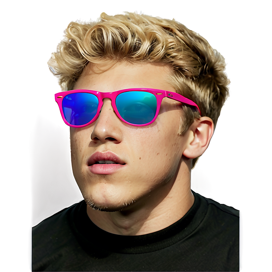 Stylish Young Manwith Pink Sunglasses