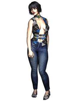 Stylish3 D Model Woman Fashion Pose