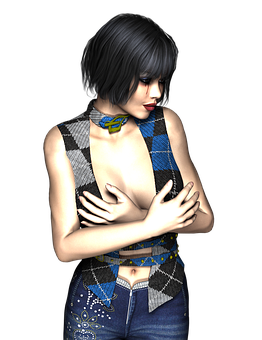 Stylish3 D Rendered Woman