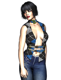 Stylish3 D Rendered Woman