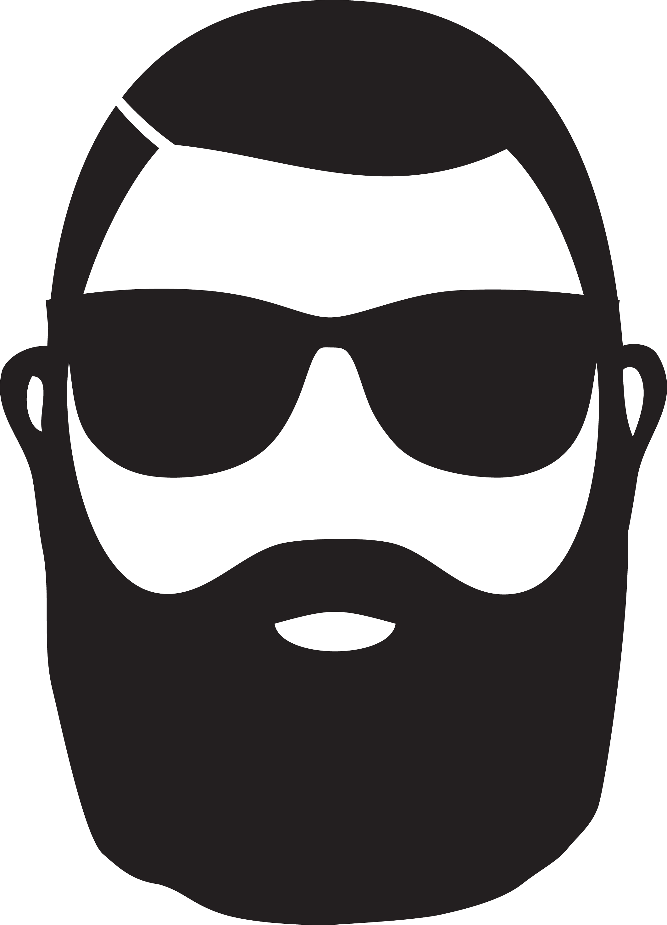 Stylized Beardand Sunglasses Icon