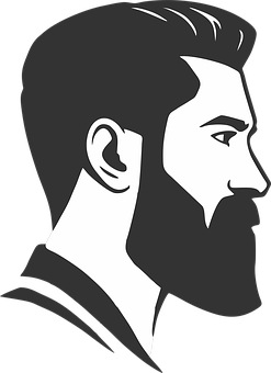 Stylized Bearded Man Profile Vector
